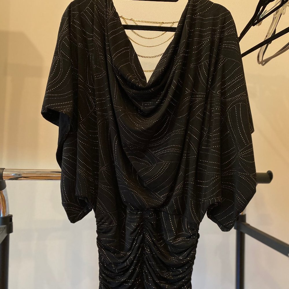 Black and Gold Chain Designer Dress